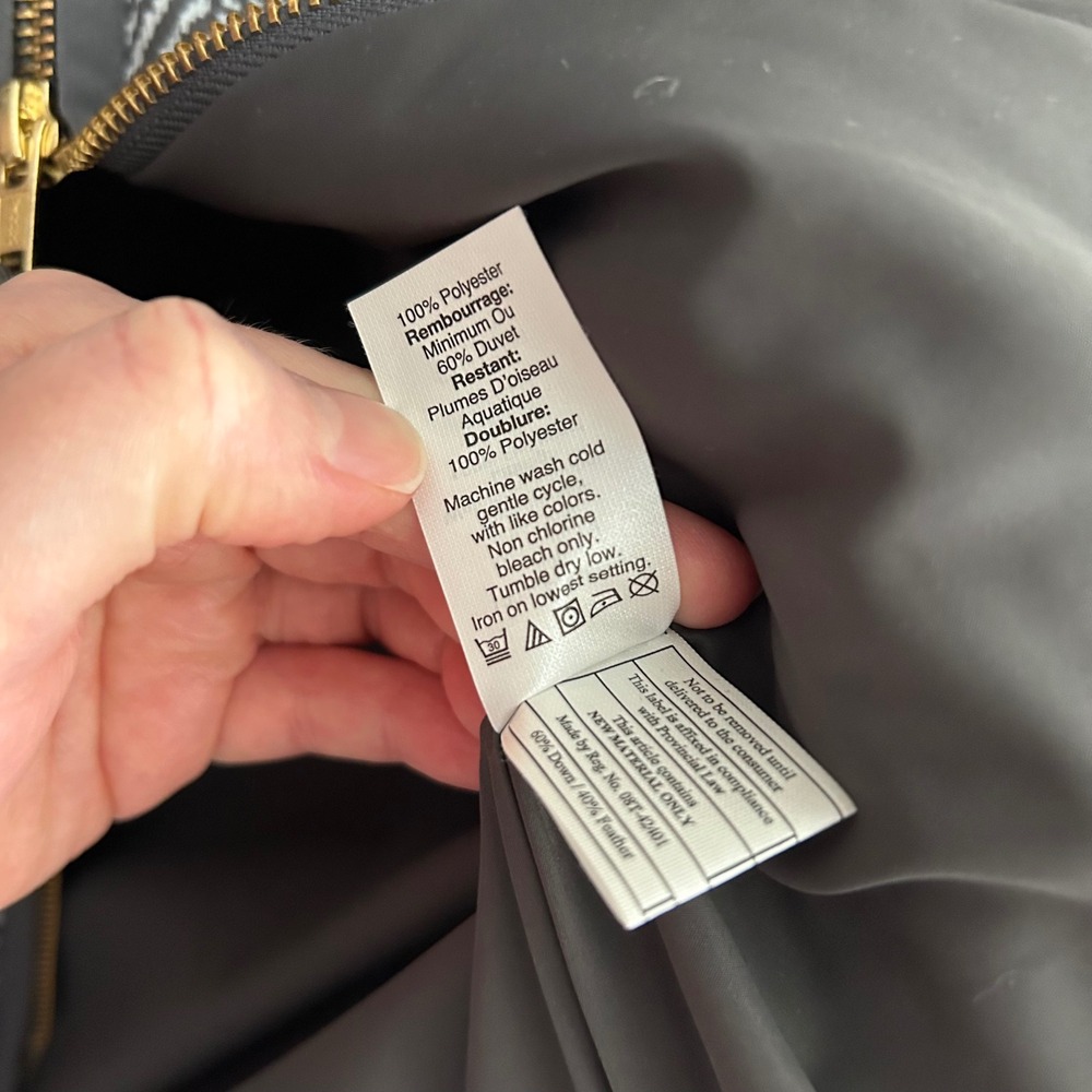 J.Crew Factory Down Puffer Vest Gray Herringbone XS Quilted Down Fill - Picture 5 of 6